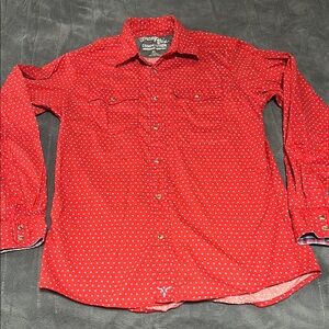 Wrangler Red & Blue Dot Boys Shirt